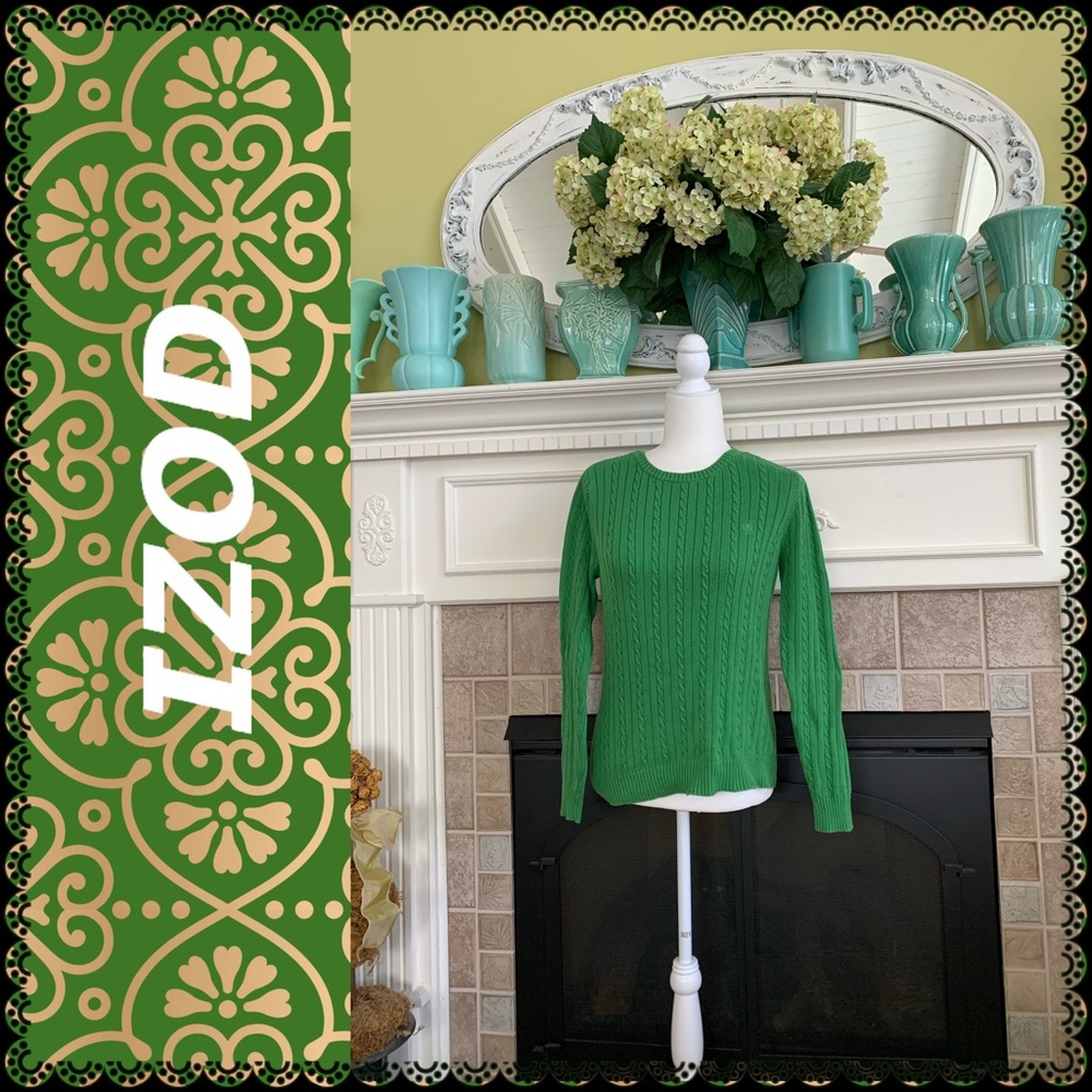 IZOD pullover cable sweater, size S